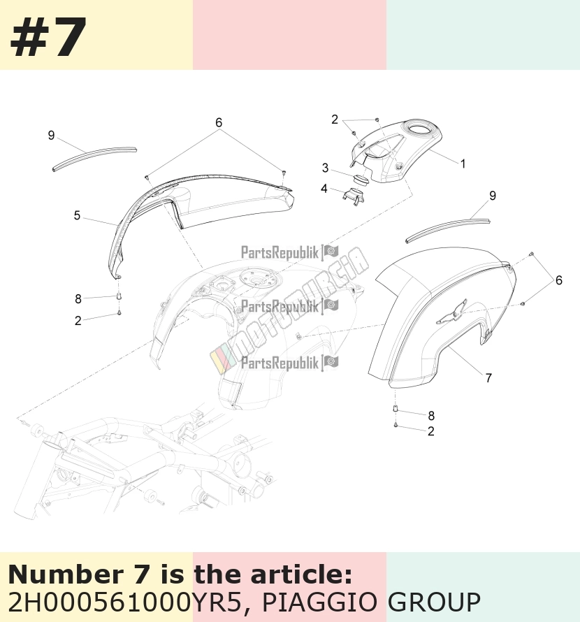 Tankabdeckung, mit Dekor links, rot, Suffix: YR5_red must / vignola / 880/A