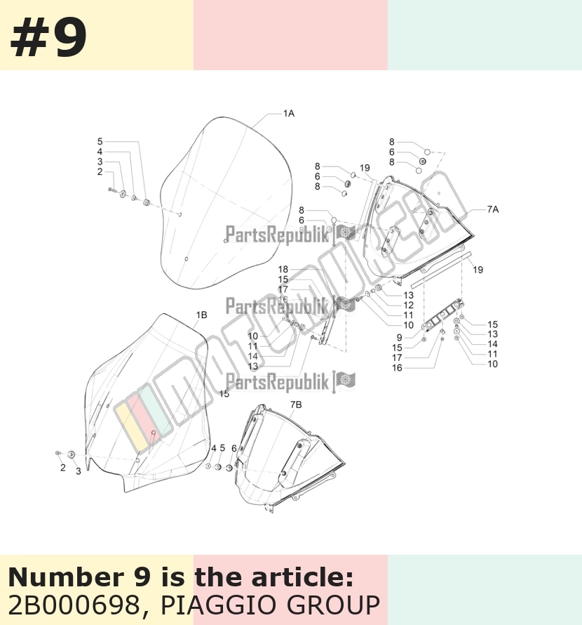 Bracket for windscreen, left