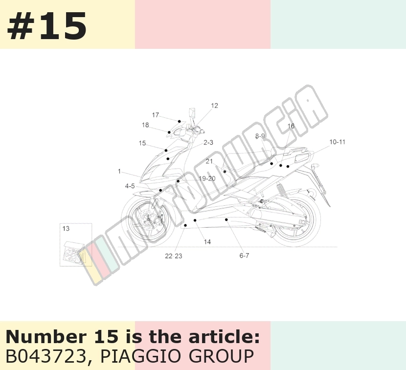 Decalque frontal da carenagem "1 alitalia"