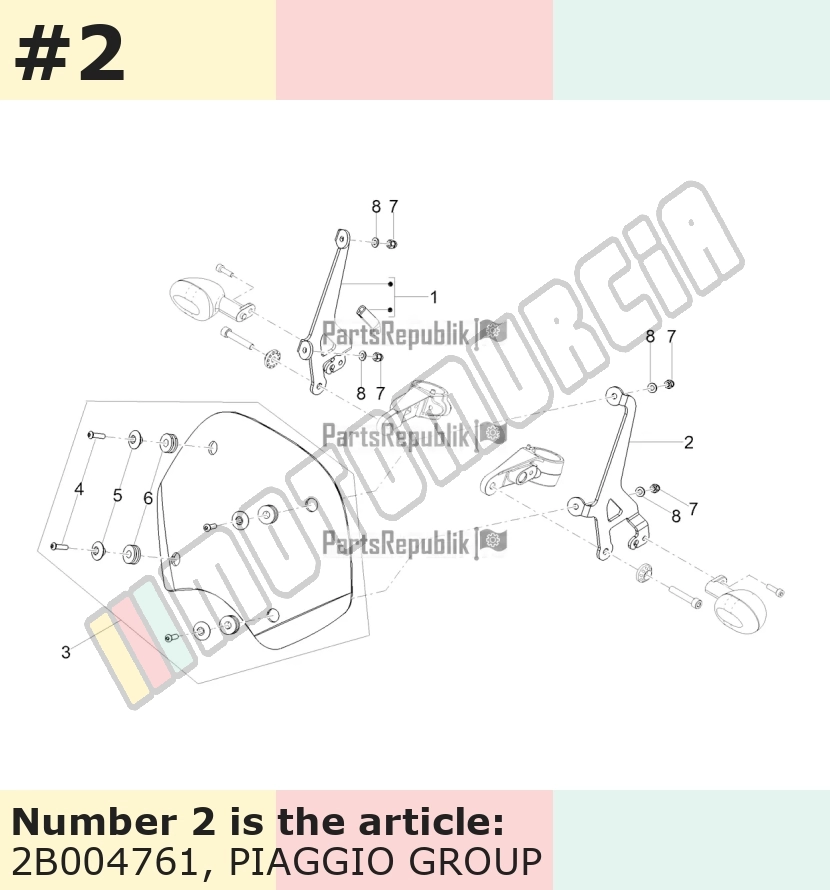 Bracket for windscreen, left