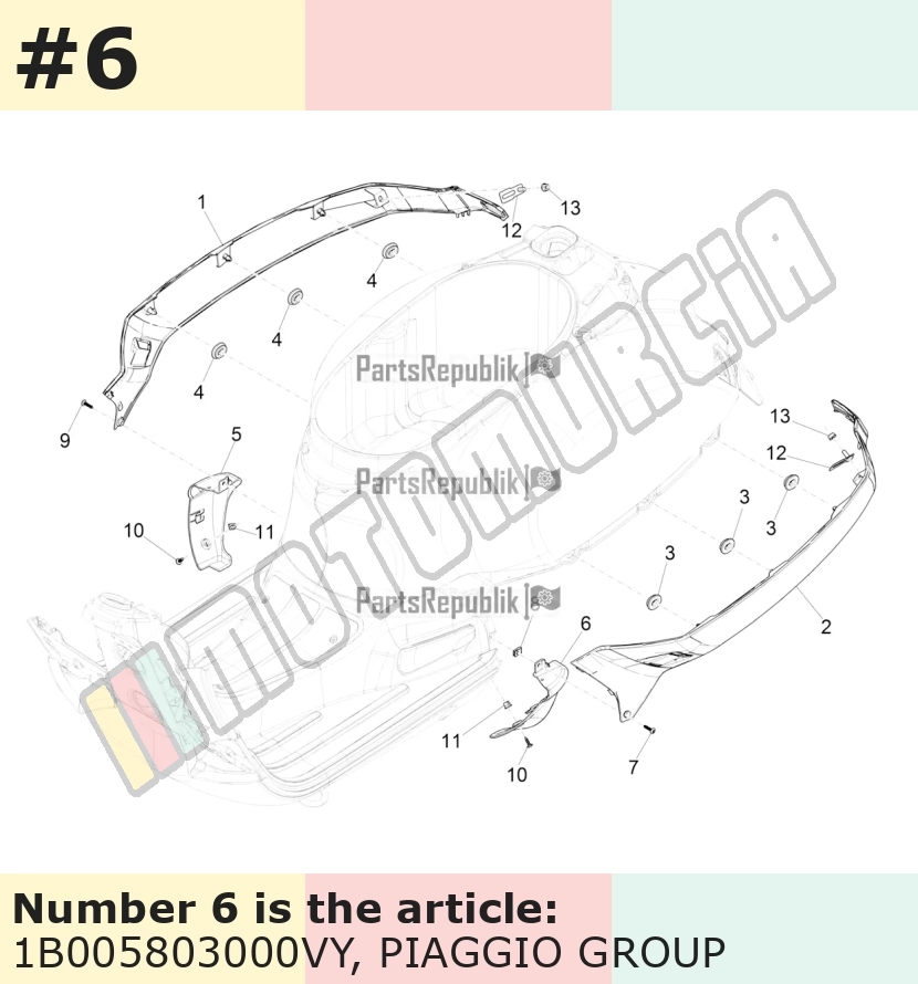 Cache/entourage/habillage, gauche, vert, Suffixe et code couleur Piaggio: VY_vert 349/A