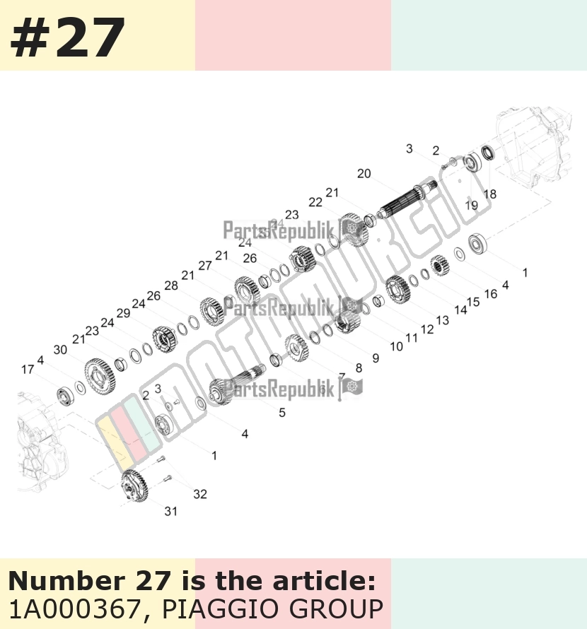 Rueda de engranajes Número de dientes: 28