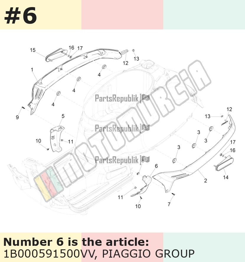 Cache/entourage/habillage, gauche, vert, Suffixe et code couleur Piaggio: VV_vert 344/A