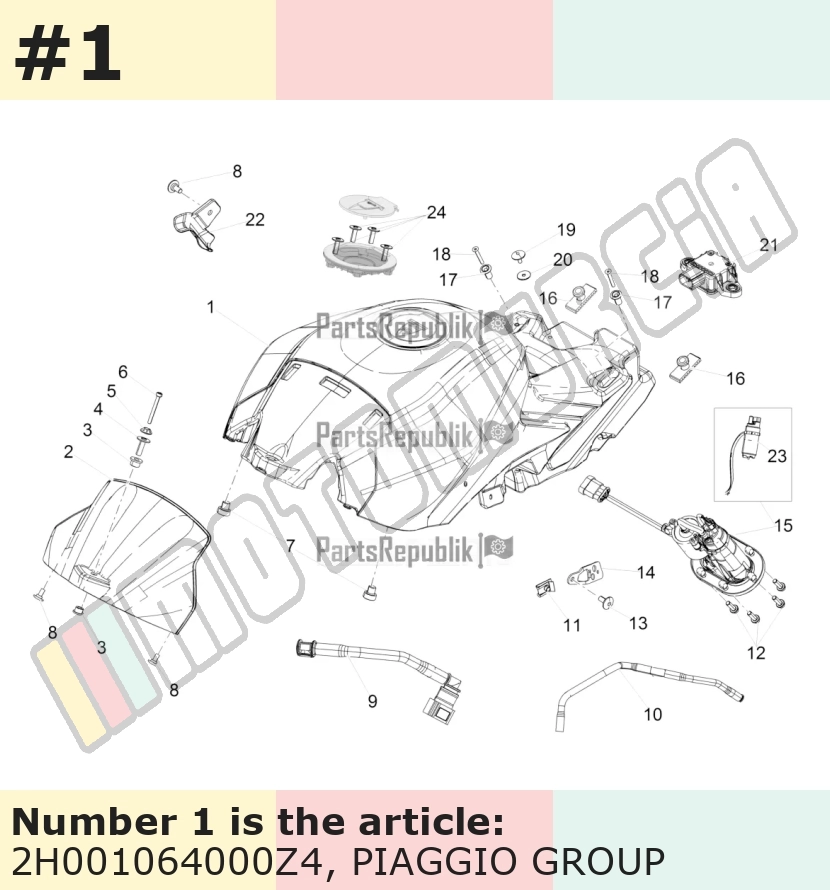 Benzintank mit Dekor