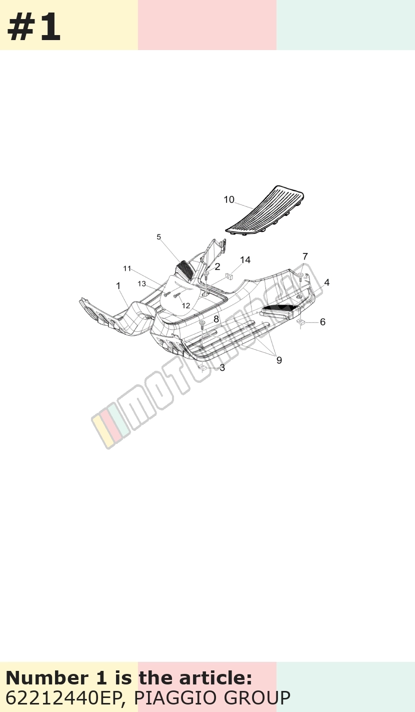 Plancher, anthracite, Suffixe et code couleur Piaggio: EP_gris avion 780/A