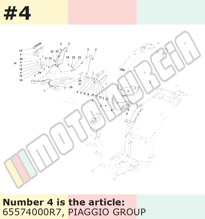 Trappe d'inspection, rouge, Suffixe et code couleur Piaggio: R7_rouge dragon / passion /894