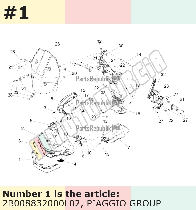 Fermeture/habillage, jaune, Suffixe et code couleur Piaggio: L02_or acide