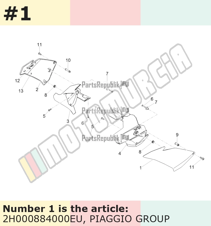 Carénage latéral, gauche, argent, Suffixe et code couleur Piaggio: EU_gris pulsar 711/B