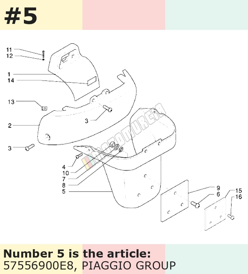 Support plaque d'immatriculation, gris, Suffixe et code couleur Piaggio: E8_gris 585