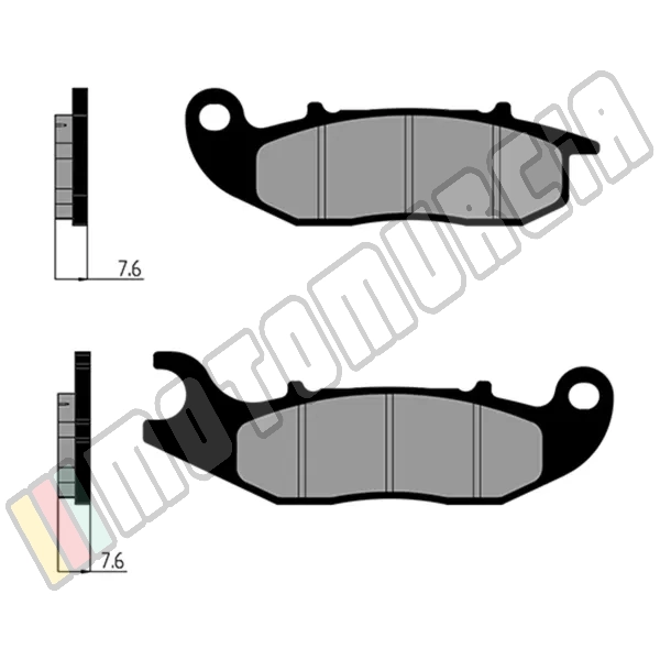 Brake lining set organic, E -certified,