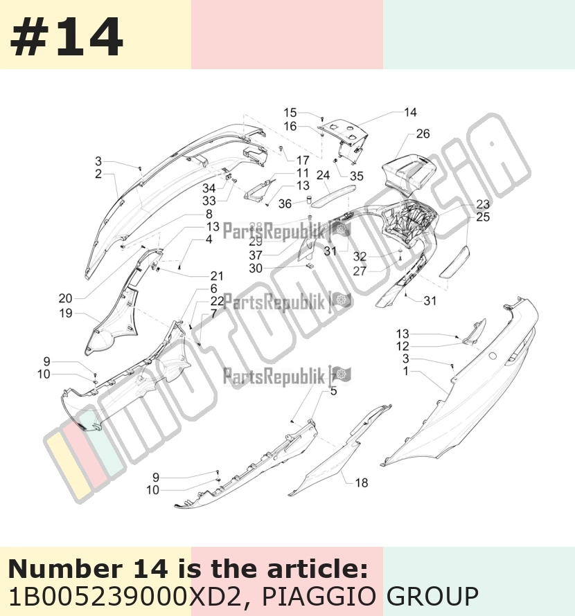 Cache/entourage/habillage, bleu, Suffixe et code couleur Piaggio: XD2_bleu planète 233/A
