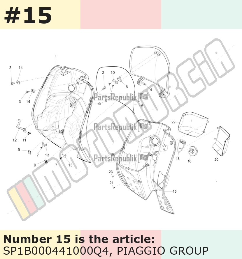 Tablier intérieur, blanc, Suffixe et code couleur Piaggio: Q4_blanc 505/A