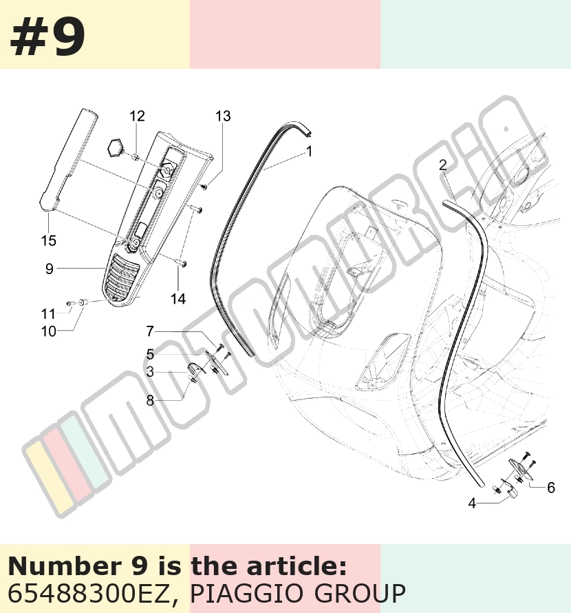 Cascade, gris, Suffixe et code couleur Piaggio: EZ_gris titane 742/B