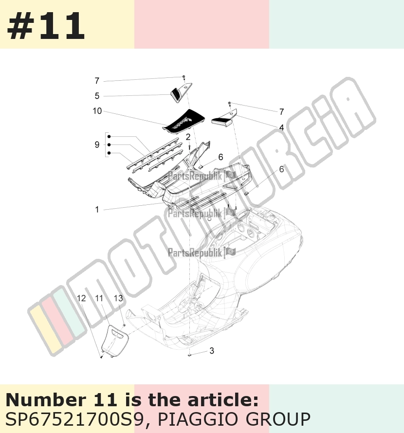 Trappe d'inspection, rouge, Suffixe et code couleur Piaggio: S9_rouge 801/B