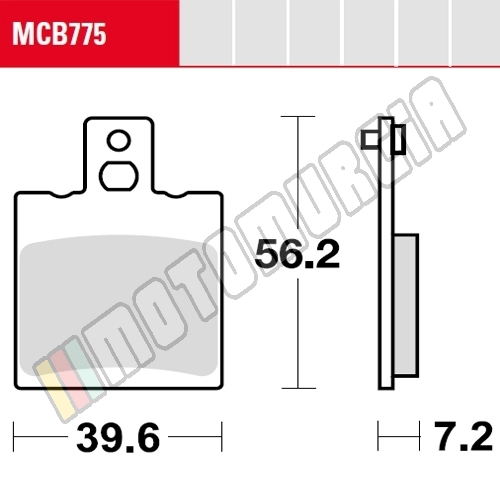 Ensemble de doublures de frein MCB775, Organic, Homologué ECE R90,