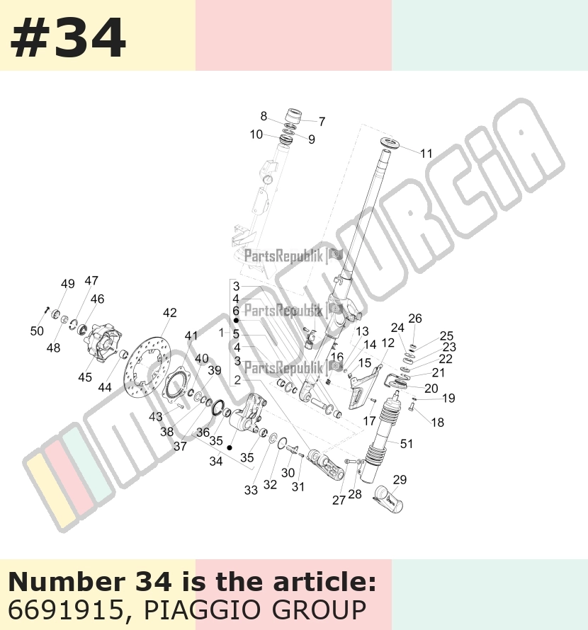 Bracket for shock absorber and brake caliper, front