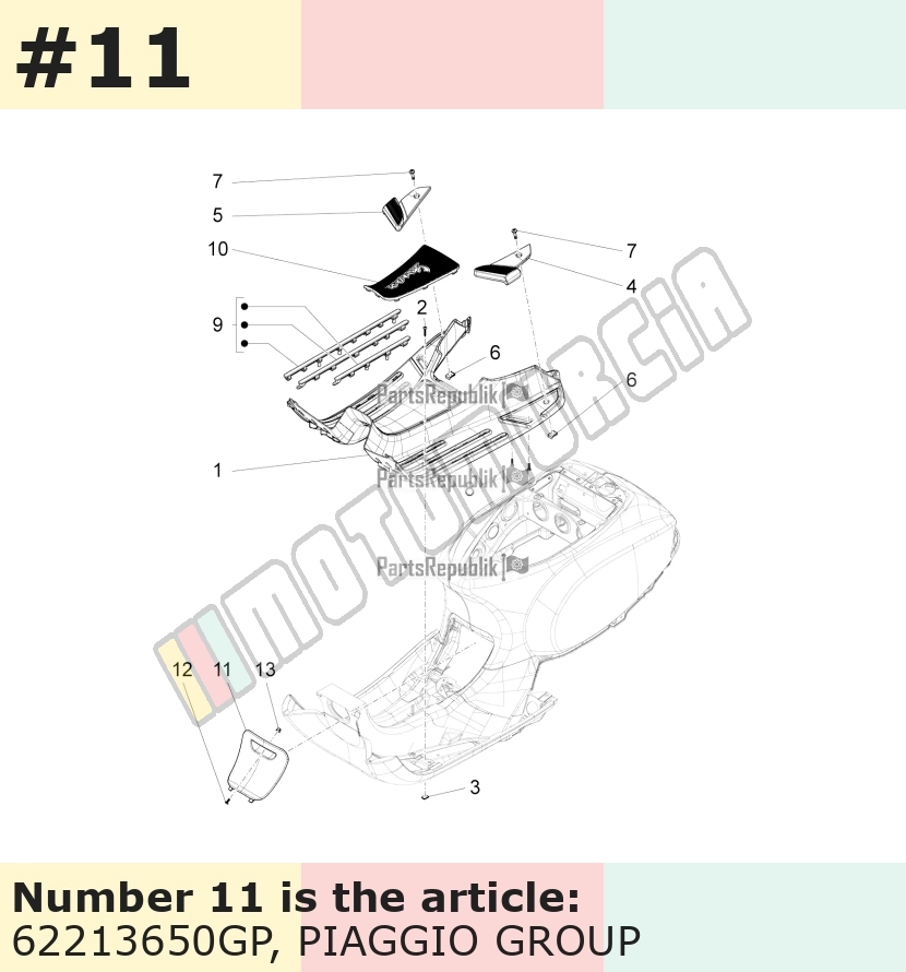 Trappe d'inspection, jaune, Suffixe et code couleur Piaggio: GP_jaune 928/A