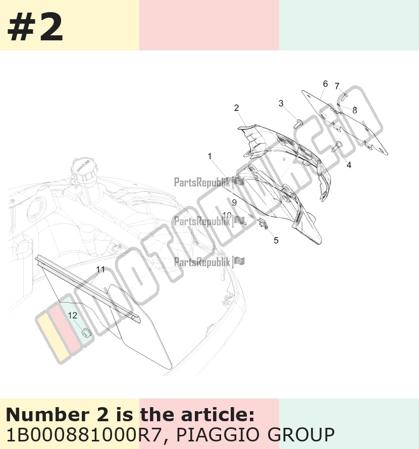 Cache/entourage/habillage, rouge, Suffixe et code couleur Piaggio: R7_rouge dragon / passion /894