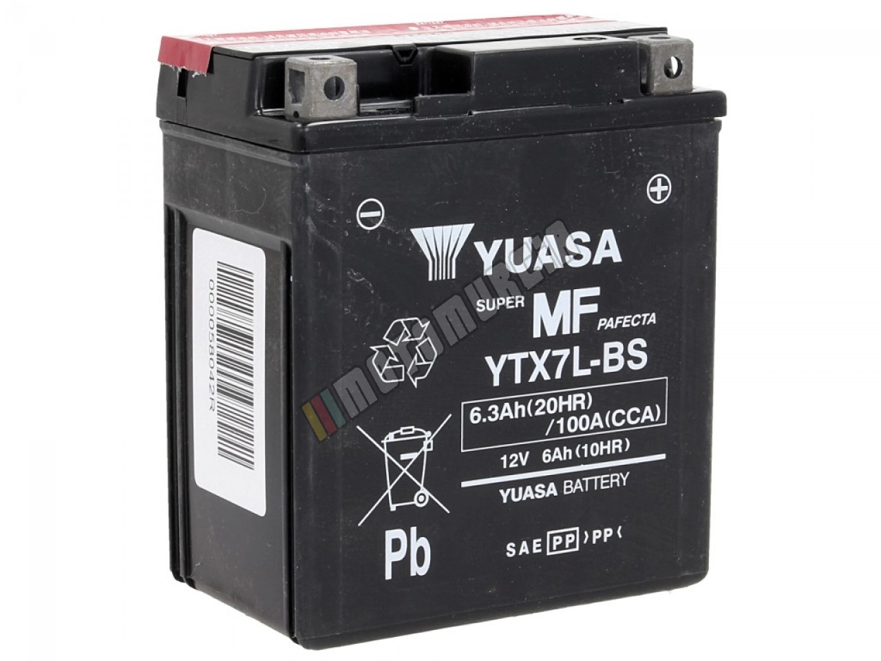 Batterie YTX7L-BS, 12 V, 6 A, wartungsfrei / MF, 114x71x131 mm