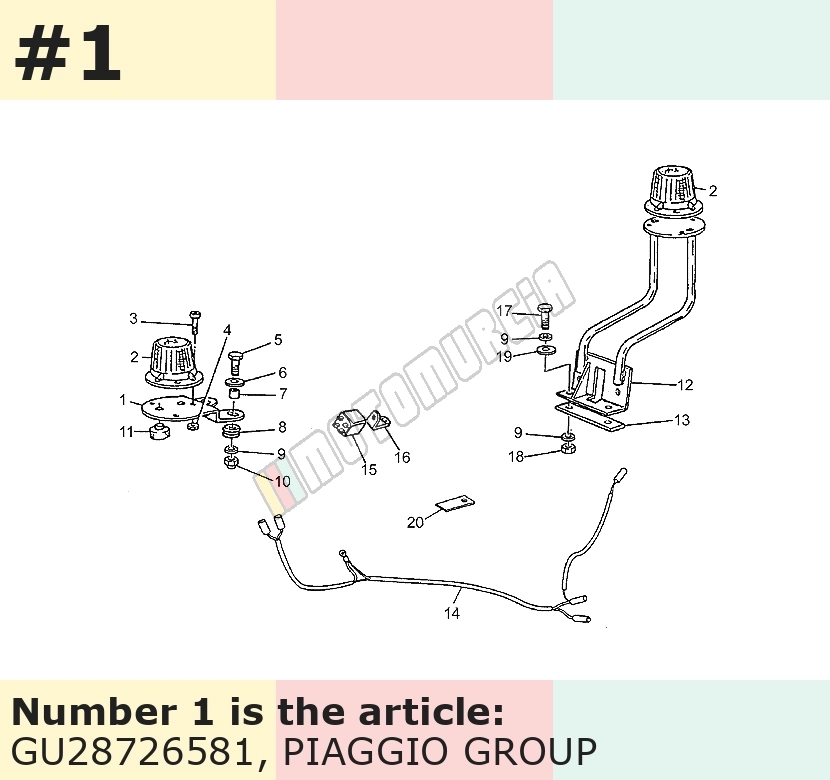 Bracket for indicators, rear
