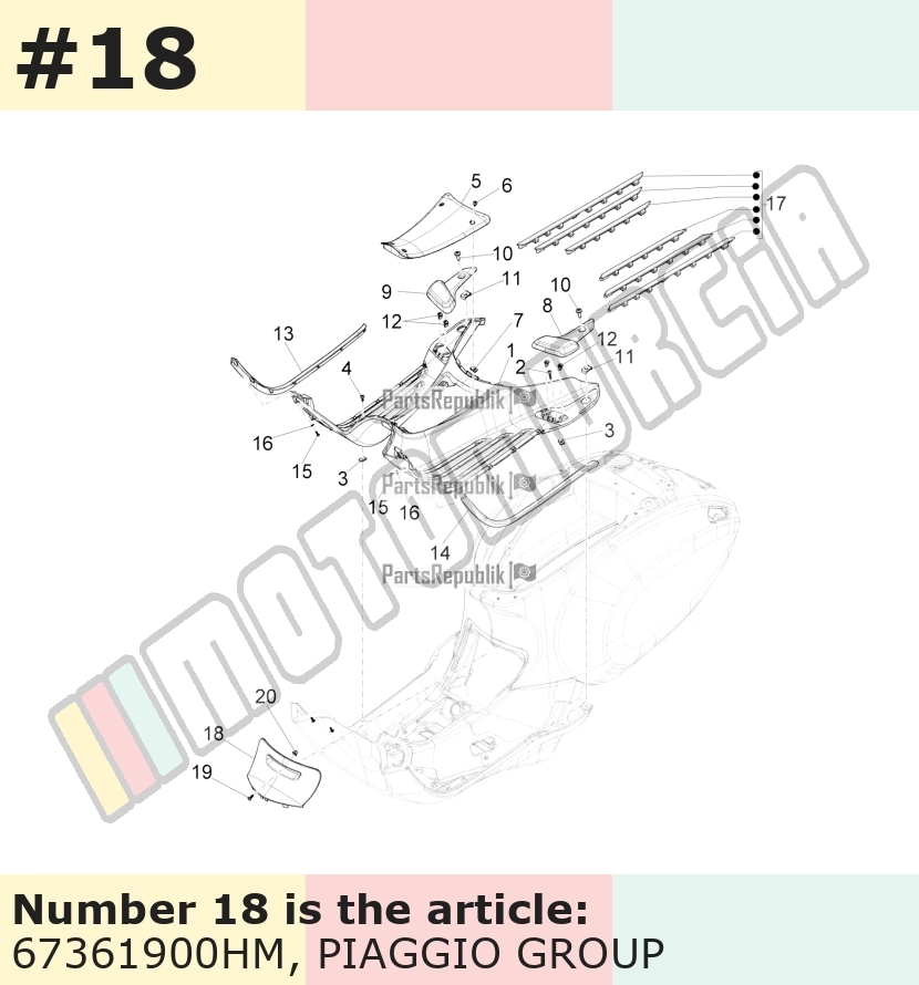 Trappe d'inspection, gris, Suffixe et code couleur Piaggio: HM_gris 701/C