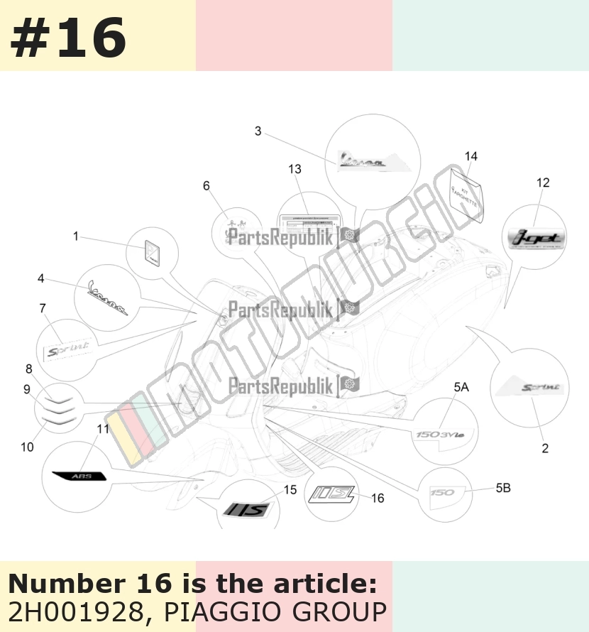 Autocollant, Motif: S