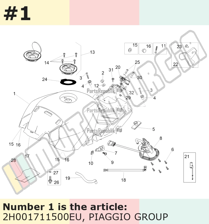 Benzintank silber, Suffix: EU_grigio pulsar 711/B, mit Dekor