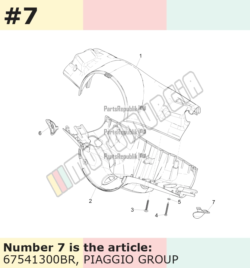 Couvercle, gauche, blanc, Suffixe et code couleur Piaggio: BR_blanc montebianco / innocenza / 544