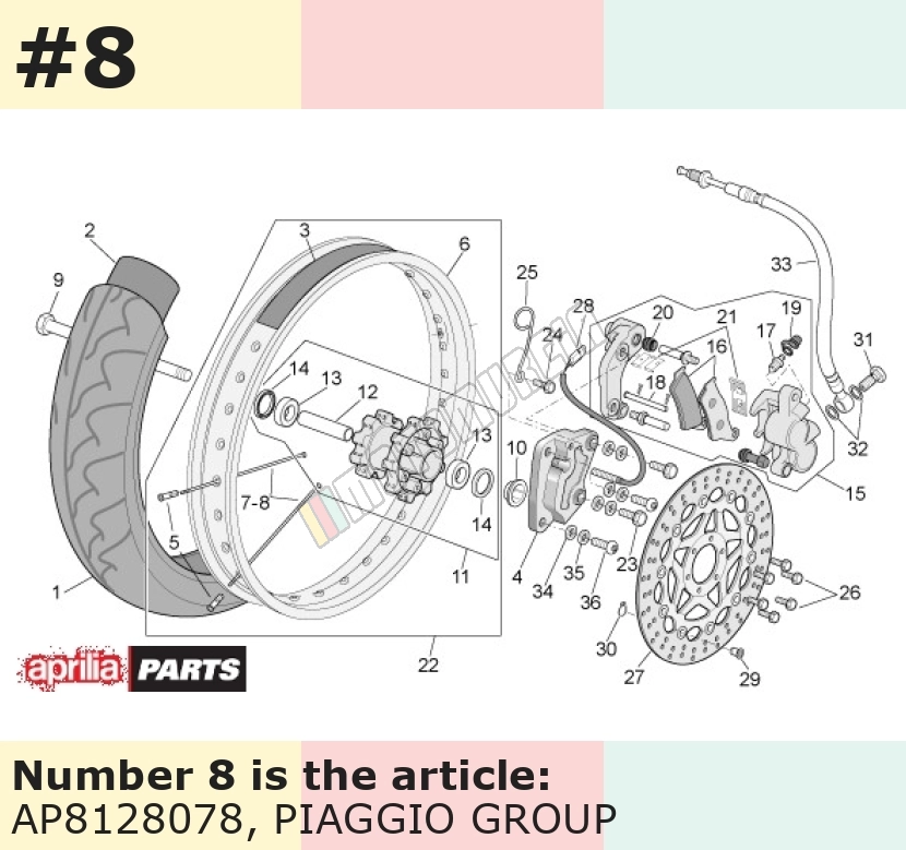 Spoke left, front, thickness: 3,50 mm