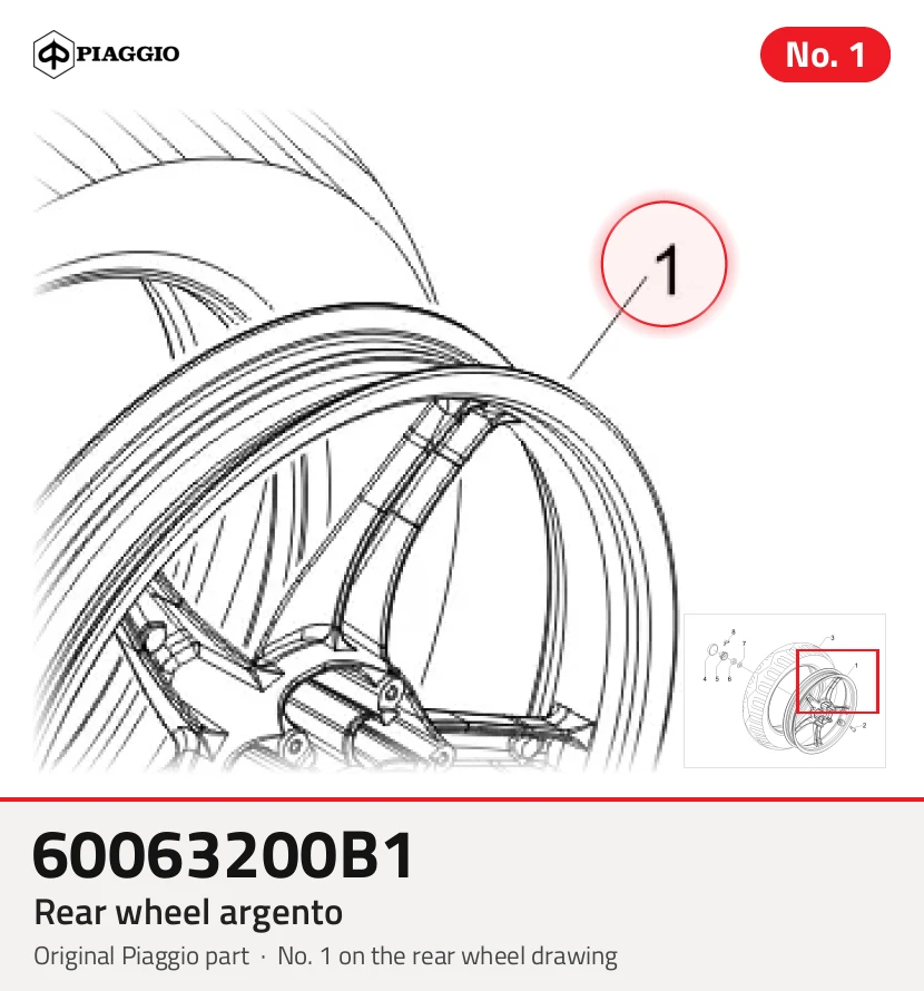 Roue arrière argento