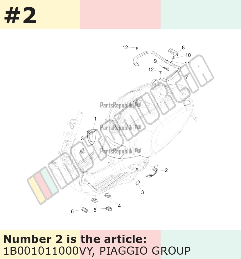 Couvercle, gauche, vert, Suffixe et code couleur Piaggio: VY_vert 349/A