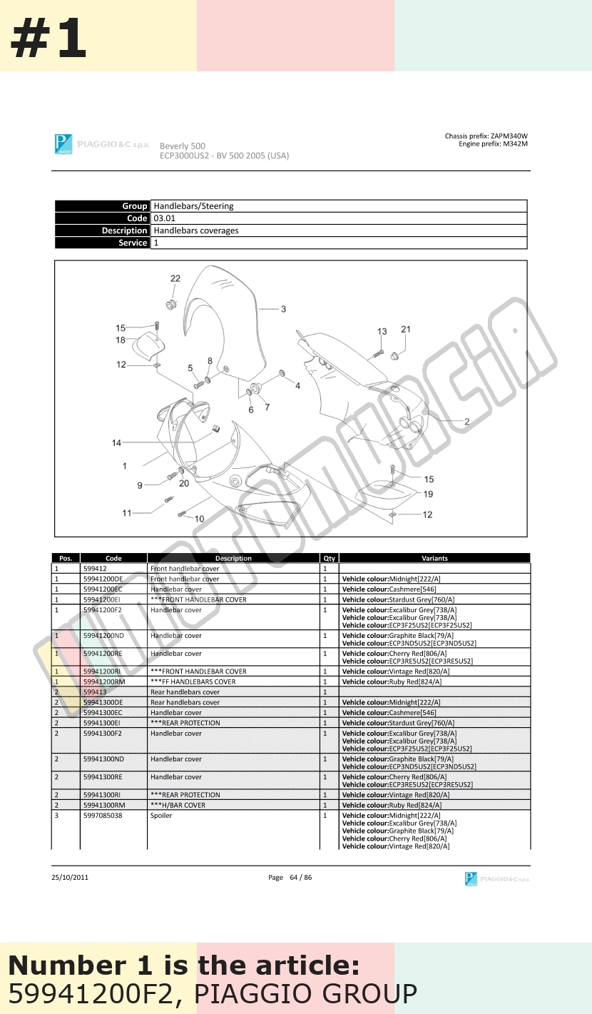 Handlebar Fairing, front, silver, Suffix: F2_silver excalibur 738/A