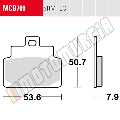 Ensemble de doublures de frein MCB709, Organic, Homologué ECE R90,