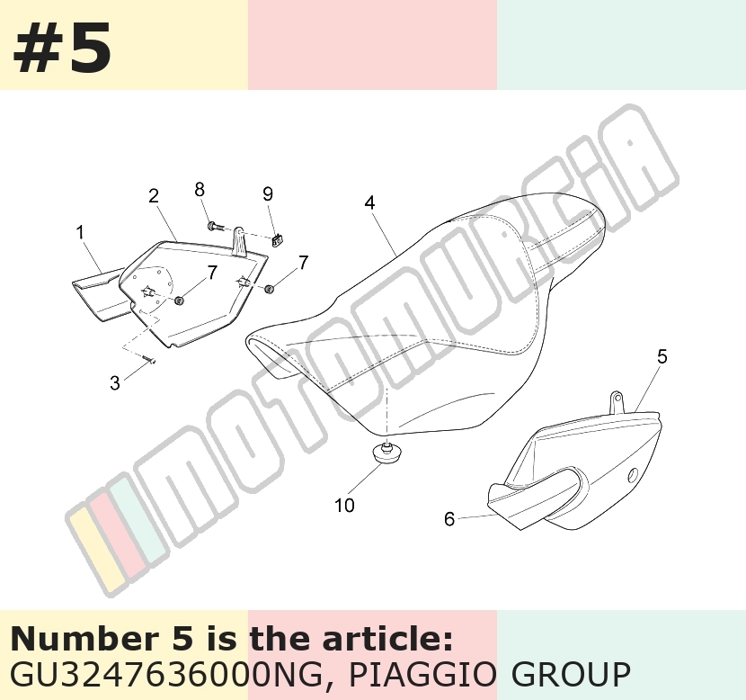 Cache/entourage/habillage, gauche, noir, Suffixe et code couleur Piaggio: NG_noir meteor 094/A