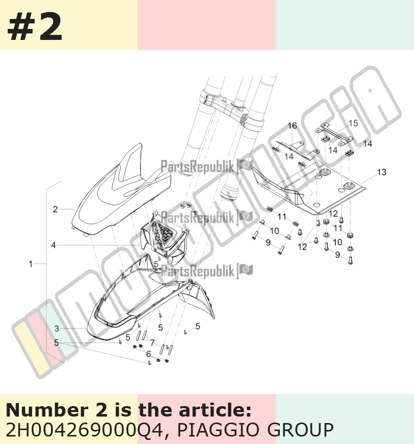 Cache/entourage/habillage, avec autocollant blanc, Suffixe et code couleur Piaggio: Q4_blanc 505/A