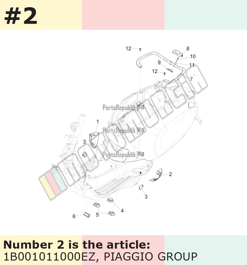 Couvercle, gauche, gris, Suffixe et code couleur Piaggio: EZ_gris titane 742/B