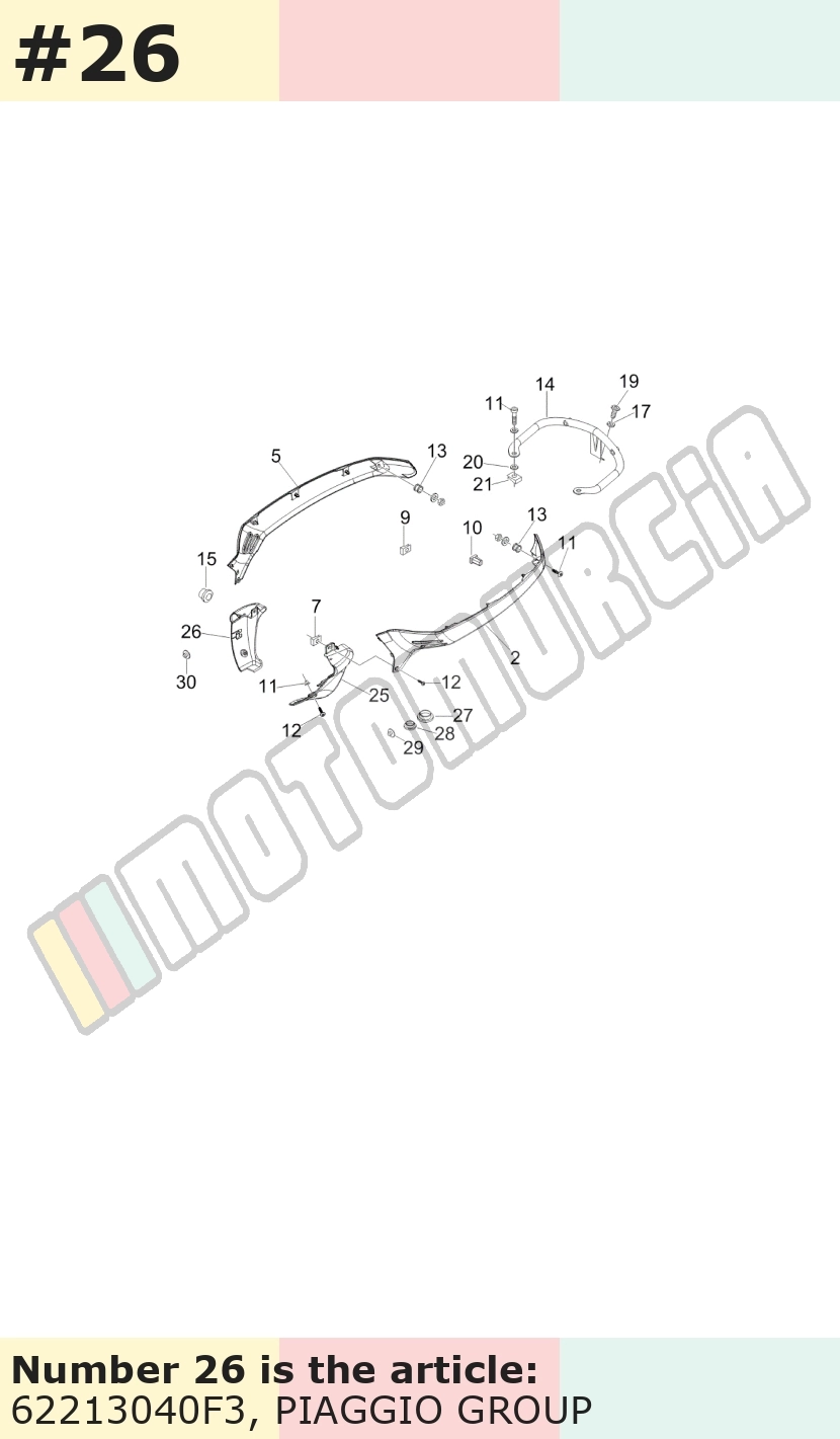 Couvercle, droit, violet, Suffixe et code couleur Piaggio: F3_violet prune 146