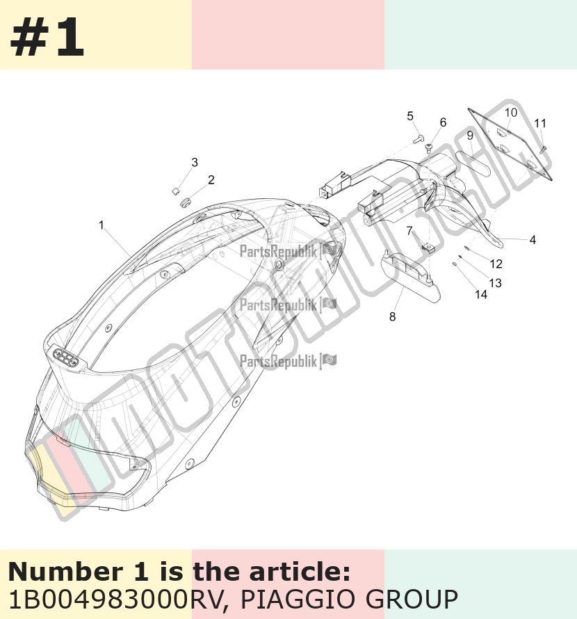 Heckverkleidung, rot, Suffix: RV_pastellrot 869/A