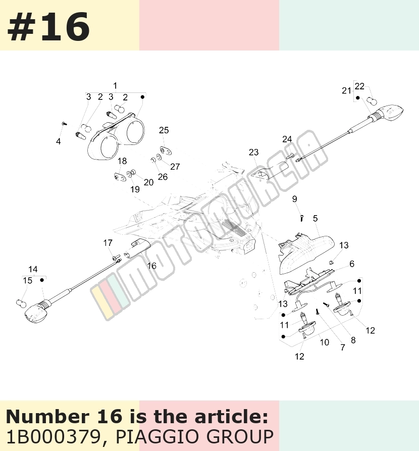Bracket for indicators, rear, left