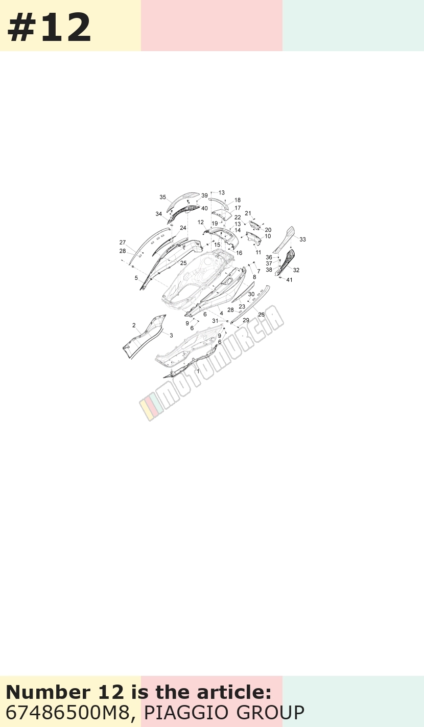 Revêtement guidon, marron, Suffixe et code couleur Piaggio: M8_marron mercurio 120/A