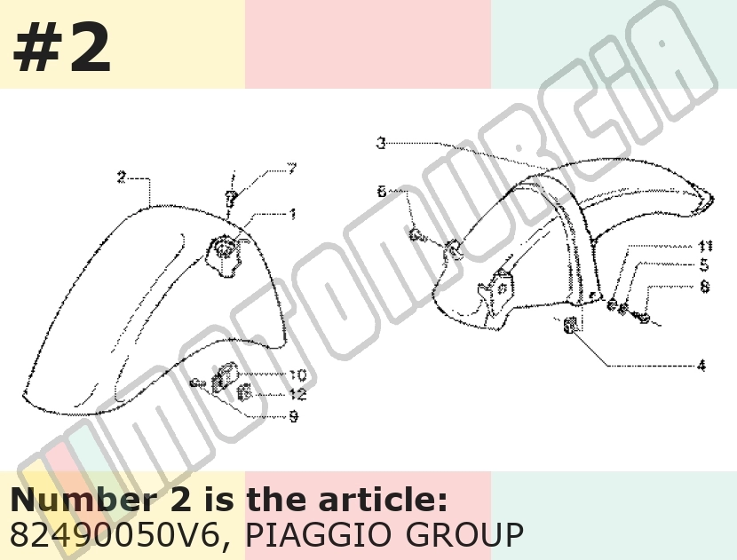 Garde-boue avant, vert, Suffixe et code couleur Piaggio: V6_dorian vert 363