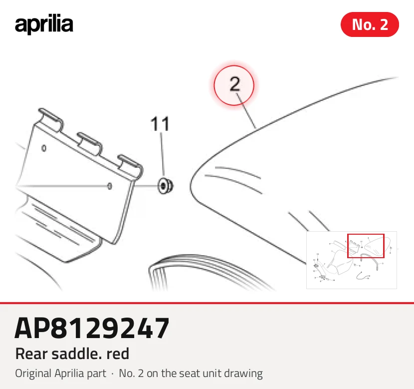 REAR SADDLE. RED