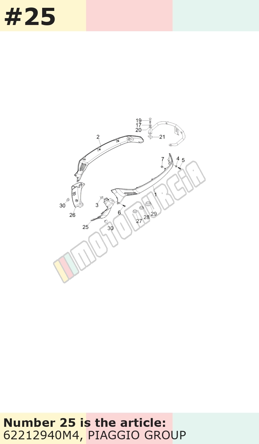 Couvercle, gauche, beige, Suffixe et code couleur Piaggio: M4_beige sienna 552