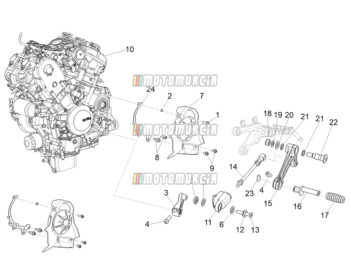 Levier de pièce de finition du moteur