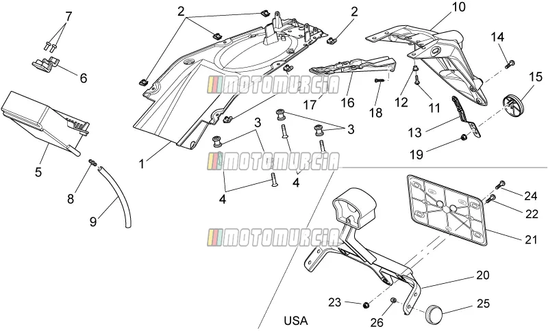 Achterste carrosserie - spatbord