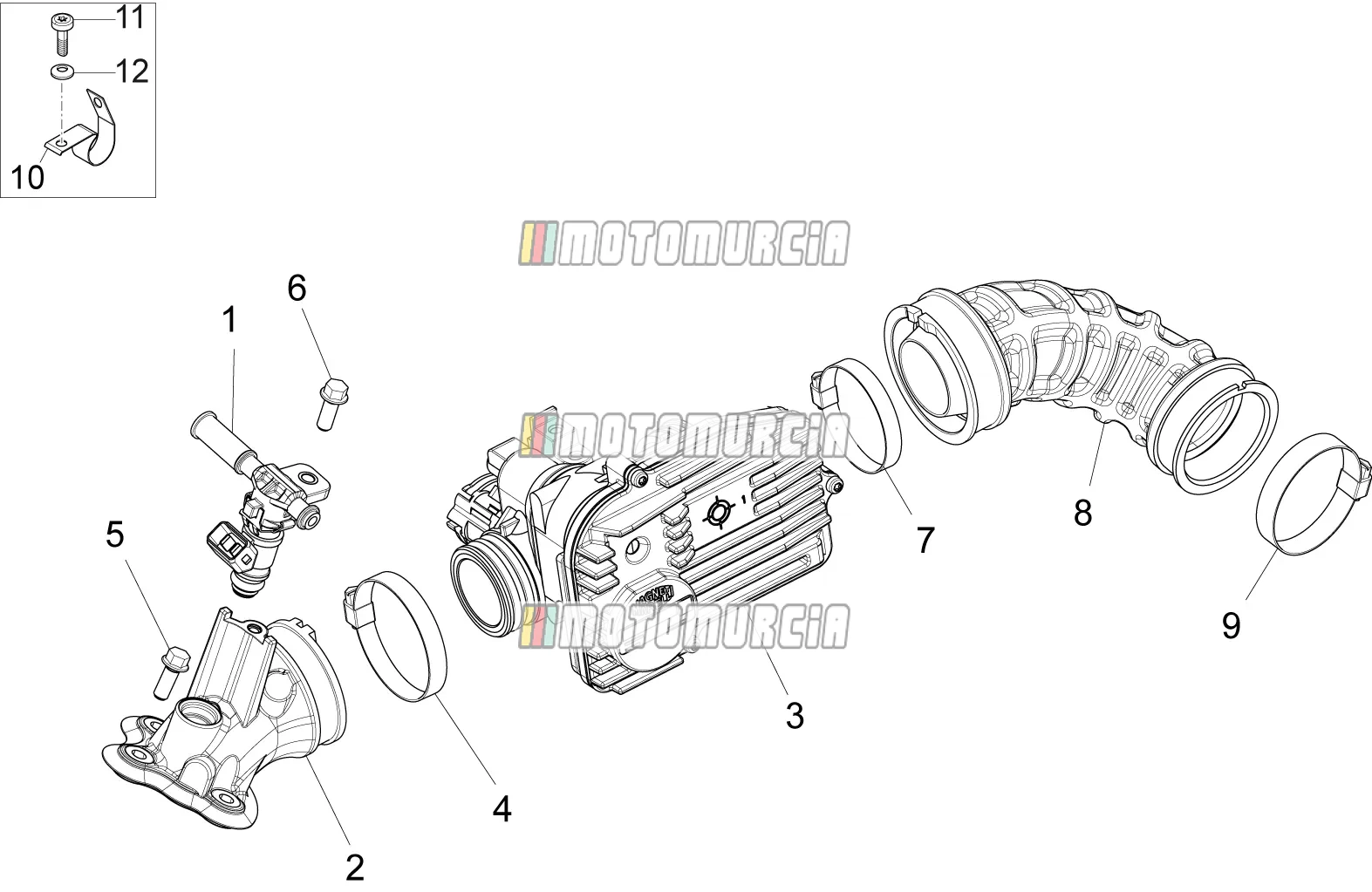 Corps de papillon - injecteur - joint d'induction