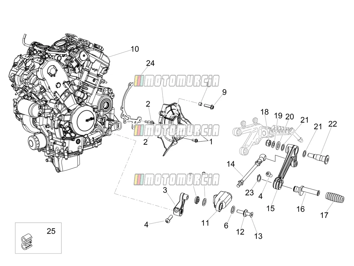 Levier de pièce de finition du moteur