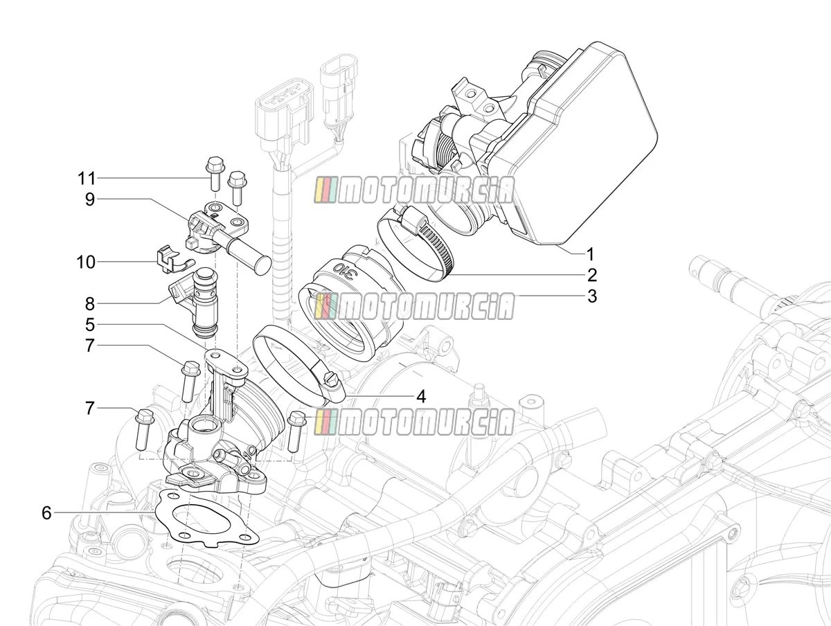 Corps de papillon - injecteur - joint d'induction