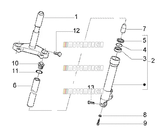 Pièces détachées pour fourche avant MVP