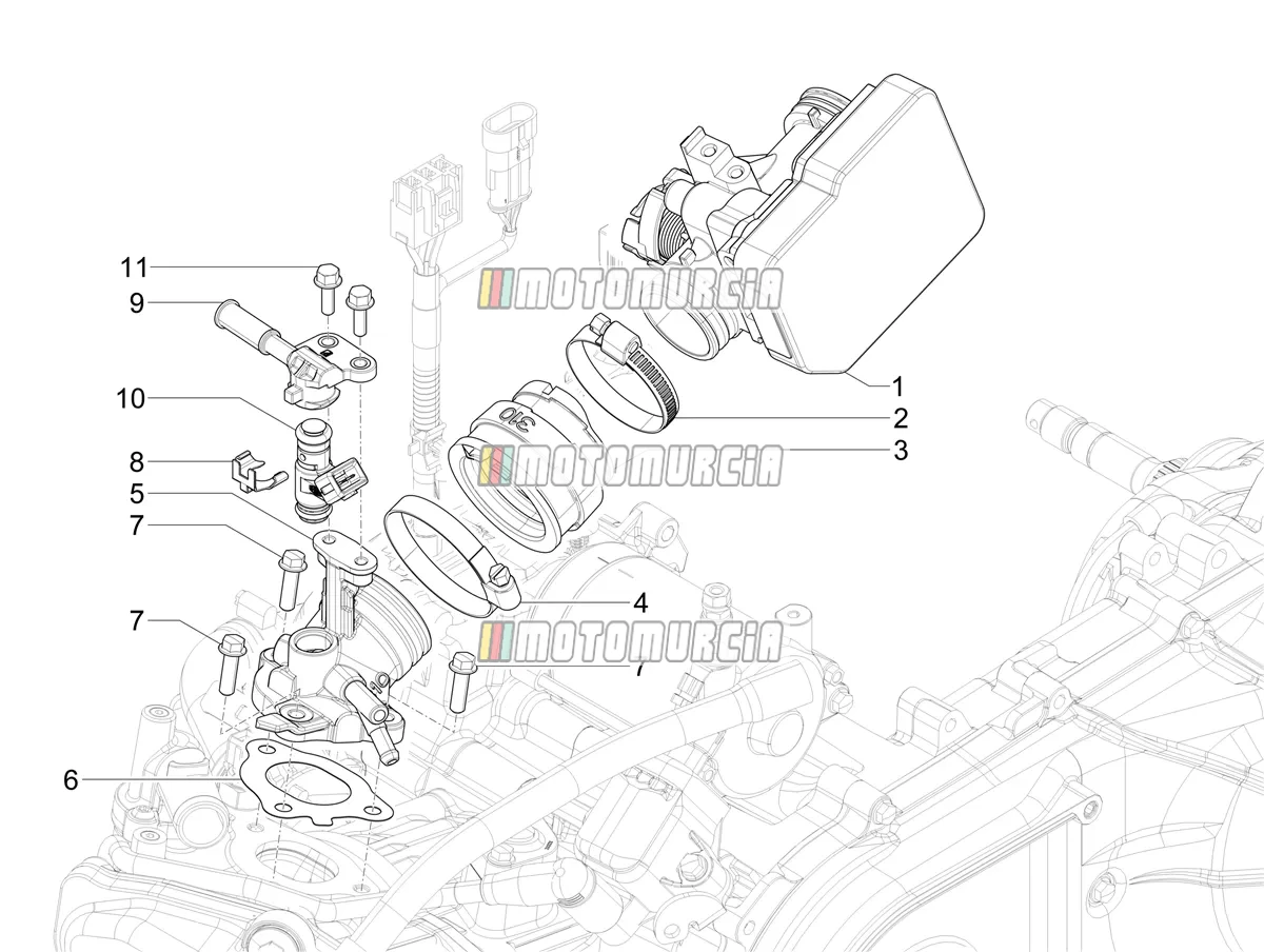 Corps de papillon - injecteur - joint d'induction
